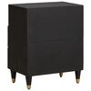 vidaXL Cabinet de chevet Noir 50 x 33 x 62 cm Bois de mangue massif