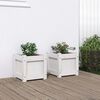 vidaXL Jardini&egrave;res 2 pcs blanc bois de pin massif