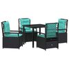vidaXL Ensemble de salle &agrave; manger pour jardin 5 pc Noir polyrotin