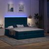 VidaXL Cadre de lit ottoman avec matelas bleu fonc&eacute; 180x200 cm velours