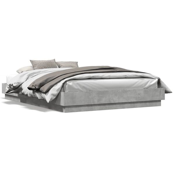 vidaXL Cadre de lit sans matelas gris b&eacute;ton 160x200 cm