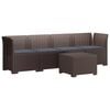 vidaXL Canap&eacute; de jardin 4 places avec coussins look rotin PP Marron