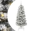vidaXL Sapin de No&euml;l Artificiel &agrave; Branches Articul&eacute;es Vert et blanc