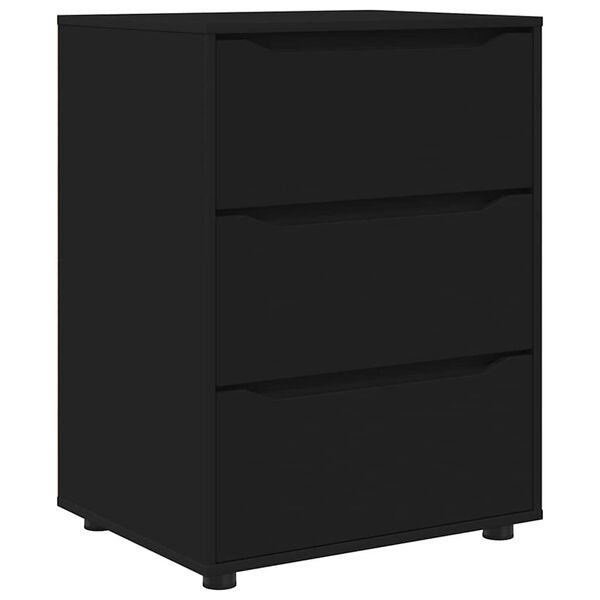 vidaXL Armoire de rangement Noir 60 x 48 x 81 cm Bois d'ing&eacute;nierie