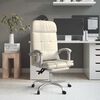 vidaXL Fauteuil de massage inclinable de bureau Cr&egrave;me Similicuir