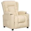 vidaXL Fauteuil inclinable Cr&egrave;me Tissu