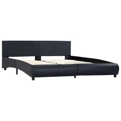 vidaXL Cadre de lit Noir Similicuir 160 x 200 cm