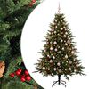 vidaXL Sapin de No&euml;l artificiel avec boules 210 cm 300 LED Blanc chaud