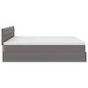 VidaXL Cadre de lit ottoman avec matelas gris 200x200 cm similicuir