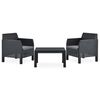 vidaXL Salon de jardin 3 pcs avec coussins PP Rotin Anthracite
