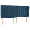 vidaXL T&ecirc;te de lit avec oreilles Bleu fonc&eacute; 203x23x118/128 cm Velours