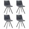 vidaXL Chaises &agrave; manger lot de 4 noir similicuir