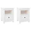 vidaXL Tables de chevet 2 pcs Blanc 40x35x49 cm Bois de pin massif