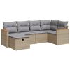 vidaXL Salon de jardin avec coussins 6 pcs beige r&eacute;sine tress&eacute;e