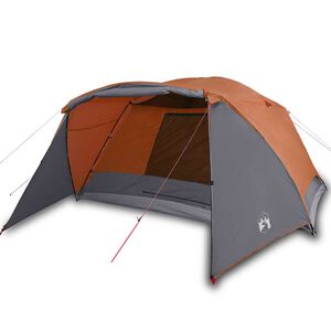 vidaXL Tente de camping avec porche 4 personnes orange imperm&eacute;able