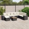 vidaXL Salon de jardin 9 pcs avec coussins noir r&eacute;sine tress&eacute;e