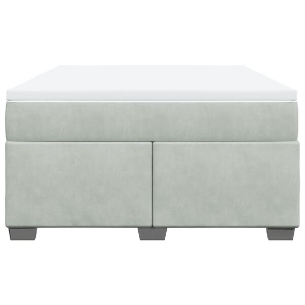 vidaXL Sommier &agrave; lattes de lit et matelas Gris clair 140x190cm Velours