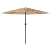 vidaXL Parasol de jardin avec mât en acier marron 388x388x248 cm