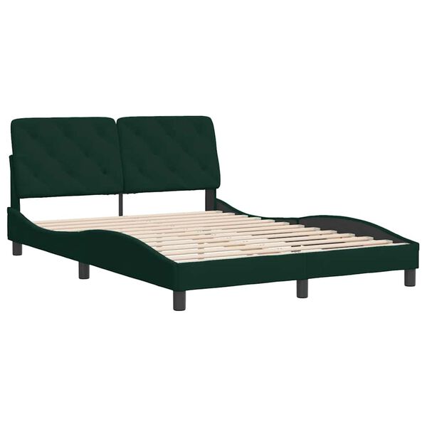 vidaXL Cadre de lit sans matelas vert fonc&eacute; 120x200 cm velours