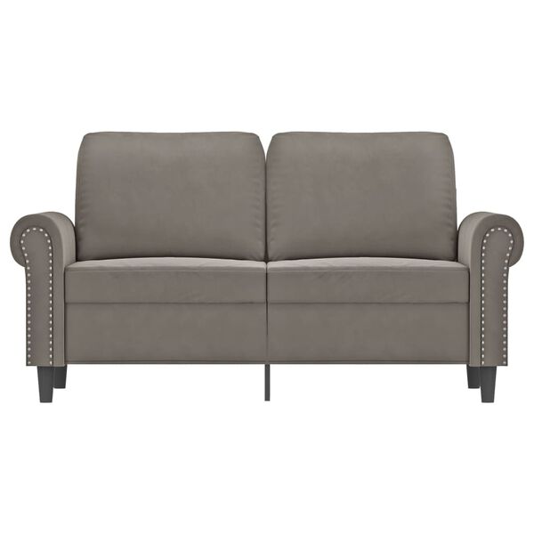 vidaXL Canap&eacute; &agrave; 2 places Gris clair 120 cm Velours