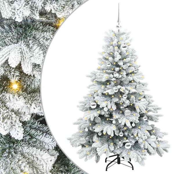vidaXL Sapin de No&euml;l artificiel avec 150 LED Blanc 150 cm PE et PVC