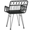 vidaXL Chaises de jardin lot de 2 avec accoudoir Noir 56x64x80 cm