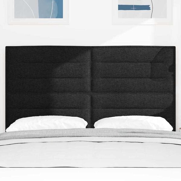 vidaXL T&ecirc;te de lit Noir 144 cm tissu