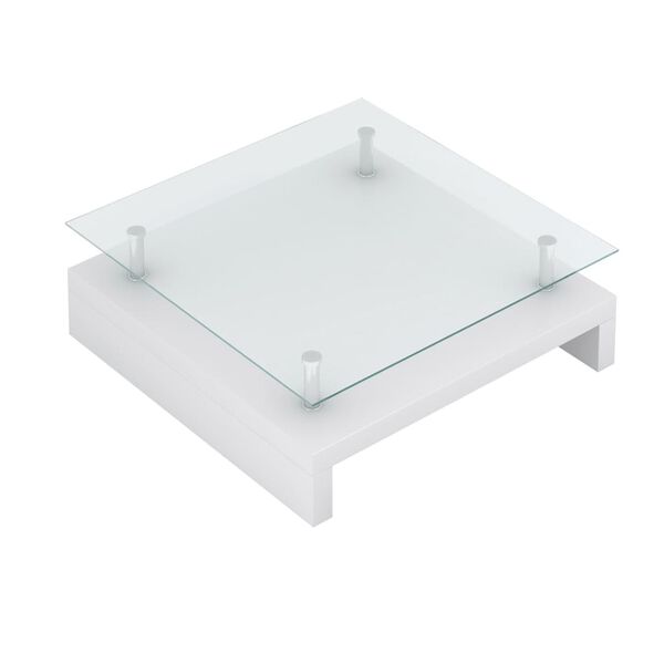vidaXL Table basse avec dessus de table en verre Blanc