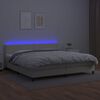 vidaXL Sommier &agrave; lattes de lit avec matelas et LED Cr&egrave;me 200x200 cm