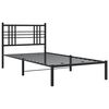 vidaXL Cadre de lit m&eacute;tal sans matelas avec t&ecirc;te de lit noir 107x203cm
