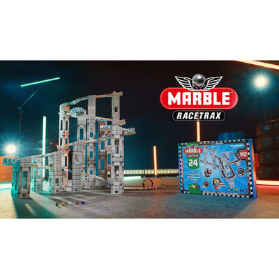 Marble Racetrax Ensemble de circuit à billes 24 feuilles 4 m