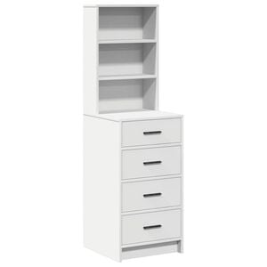 vidaXL Haut Armoire Blanc 40 x 41 x 135 cm Bois d'ing&eacute;nierie