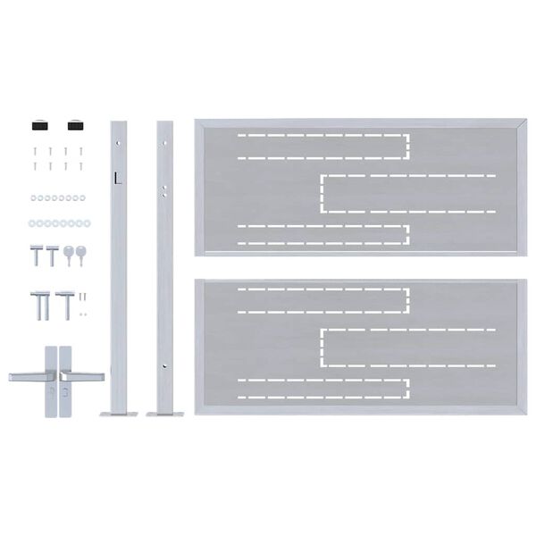 vidaXL Porte de Jardin Argent&eacute; 100 x 75 cm Acier inoxydable