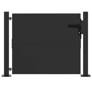 vidaXL Porte de Jardin Noir 110 x 105 cm Acier enduit de poudre