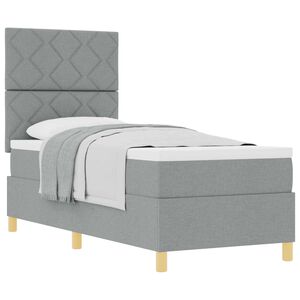 vidaXL Lit &agrave; ressorts avec matelas Gris clair 80 x 200 cm tissu