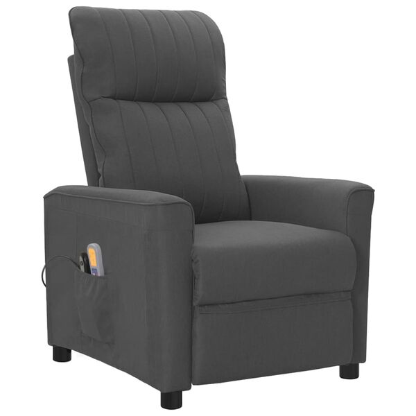 vidaXL Fauteuil &eacute;lectrique de massage Gris fonc&eacute; Tissu