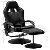 vidaXL Fauteuil de massage avec repose-pied noir similicuir