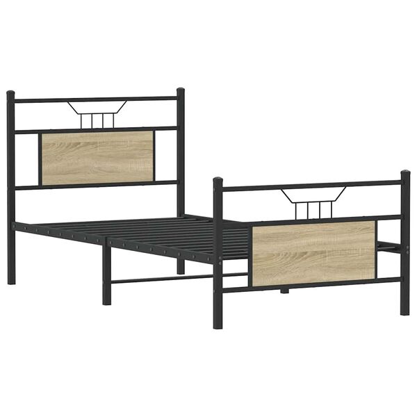 vidaXL Cadre de lit sans matelas ch&ecirc;ne sonoma 90x200 cm