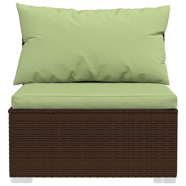 vidaXL Salon de jardin 10 pcs avec coussins marron r&eacute;sine tress&eacute;e