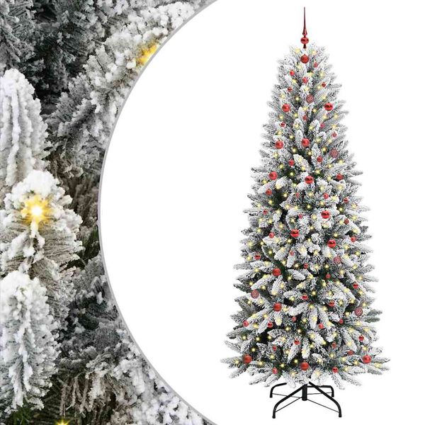 vidaXL Sapin de No&euml;l artificiel avec 300 LED avec support Blanc 240 cm