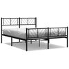 vidaXL Cadre de lit m&eacute;tal sans matelas avec pied de lit noir 140x200cm