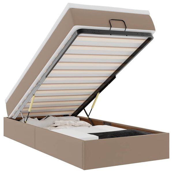 VidaXL Cadre de lit ottoman et matelas cappuccino 80x200 cm similicuir