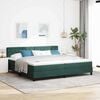 vidaXL Lit &agrave; ressorts avec matelas Vert fonc&eacute; 200 x 200 cm Velours