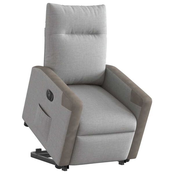 vidaXL Fauteuil inclinable &eacute;lectrique gris nuage tissu