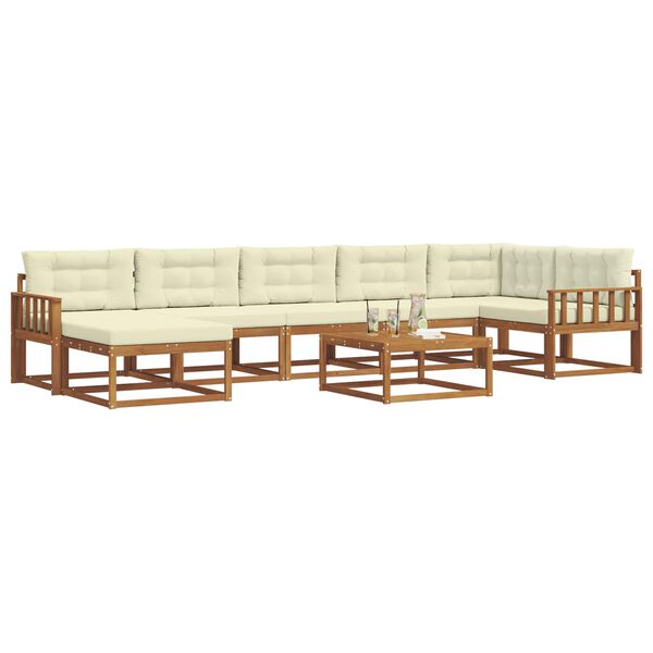 vidaXL Ensemble de canap&eacute;s d'ext&eacute;rieur 8 pcs Naturel et Cr&egrave;me