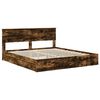 vidaXL Lit de Rangement Ch&ecirc;ne fum&eacute; 200 x 200 cm Bois d'ing&eacute;nierie
