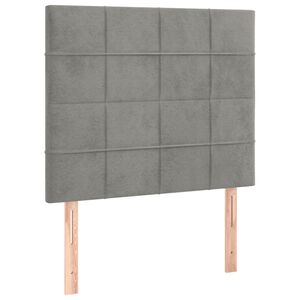 vidaXL T&ecirc;te de lit Gris clair 80x5x118/128 cm Velours