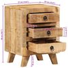 vidaXL Table de chevet 2 pcs 37x32x50 cm bois massif de manguier brut