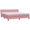 vidaXL Sommier &agrave; lattes de lit avec matelas rose 180x220 cm velours
