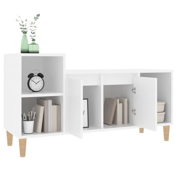 vidaXL Meuble TV Blanc 100x35x55 cm Bois d'ing&eacute;nierie